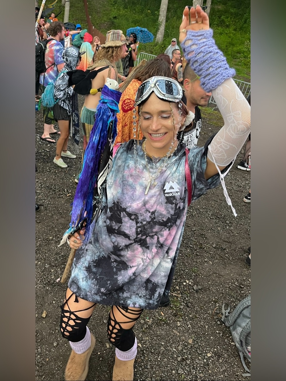 🌀VINTAGE🌀 Wakaan Unisex Embroidered Hand Tie Dyed Oversized T Shirt Dress
